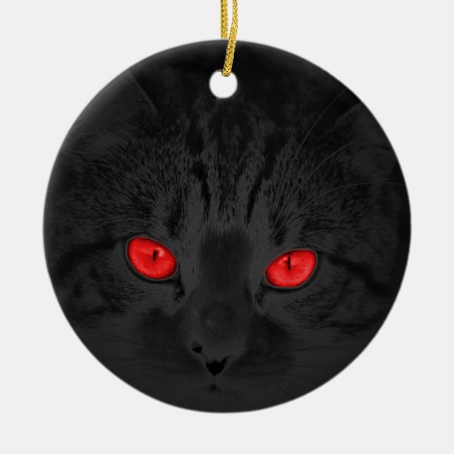 Ornamento De Cerâmica Gato preto (Frente)