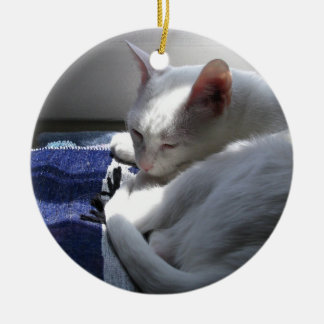 Ornamento De Cerâmica Gato que napping