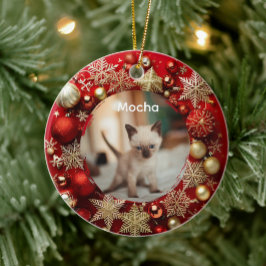 Ornamento De Cerâmica Gato siamês