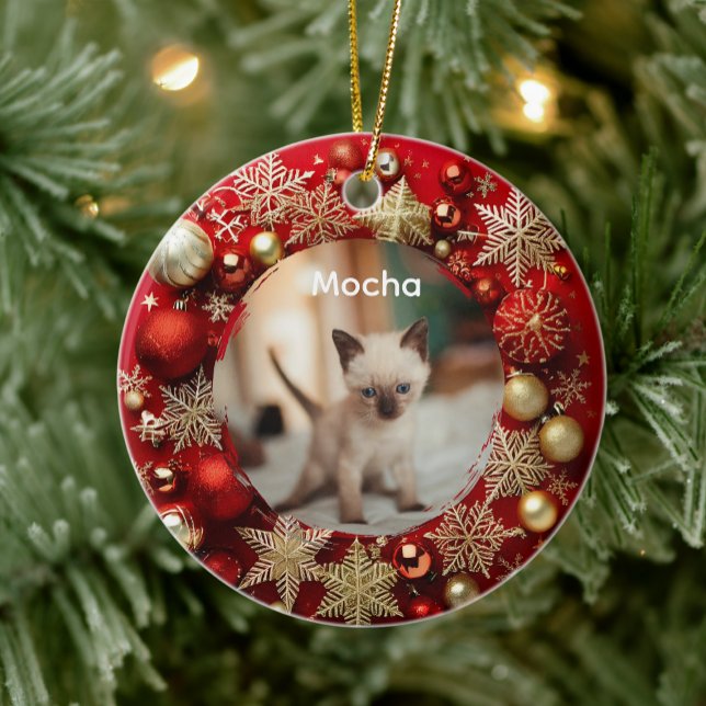 Ornamento De Cerâmica Gato siamês (Criador carregado)