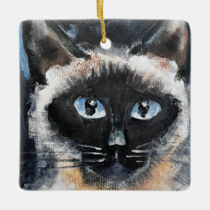 Ornamento De Cerâmica gato siamês