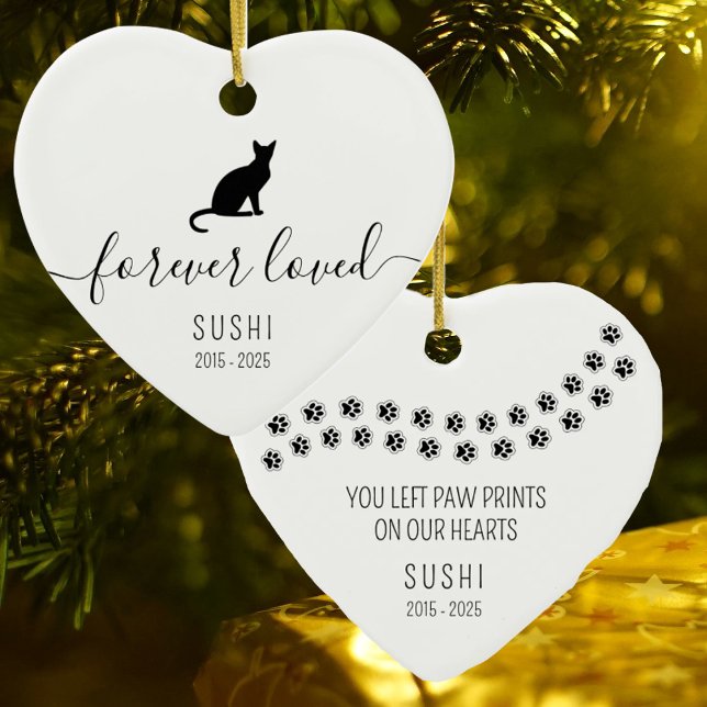 Ornamento De Cerâmica Gato Simples Para Sempre Adorado (Criador carregado)