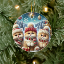 Gatos de gatinho em decoração festiva de Natal e N