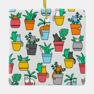 Ornamento De Cerâmica Gatos nos pântanos