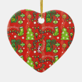 Ornamento De Cerâmica Gatos para o Natal