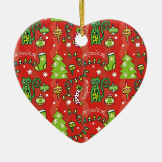 Ornamento De Cerâmica Gatos para o Natal