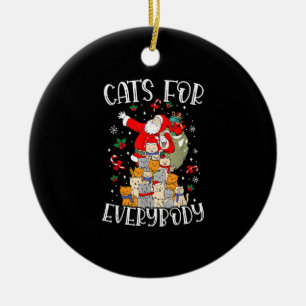 Ornamento De Cerâmica Gatos Para Todo Mundo Feliz Natal Gato Engraçado X