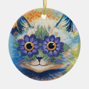 Ornamento De Cerâmica Gatos Psicodélicos de Louis Wain