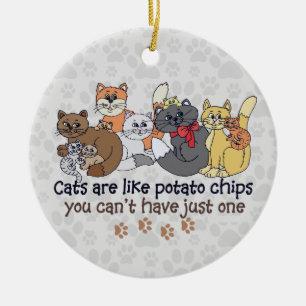 Ornamento De Cerâmica Gatos são como Cinzas de batatas fritas