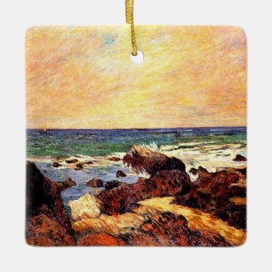 Ornamento De Cerâmica Gauguin - Rocks and Sea,