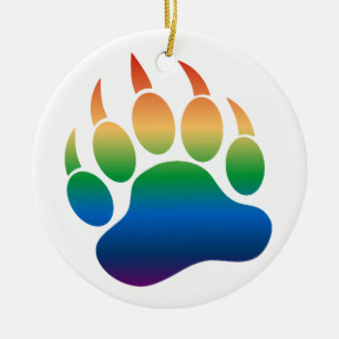 Ornamento De Cerâmica Gay Bear Gradient Rainbow - Inôneo