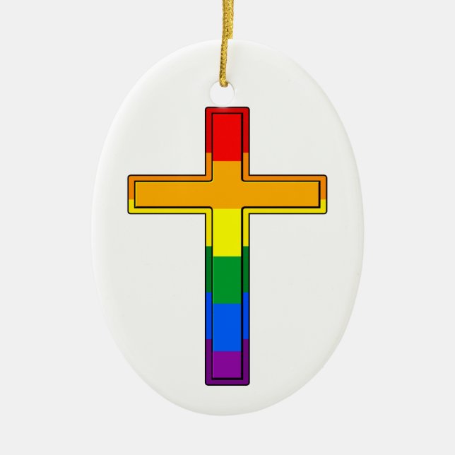 Ornamento De Cerâmica Gay Cross (Frente)