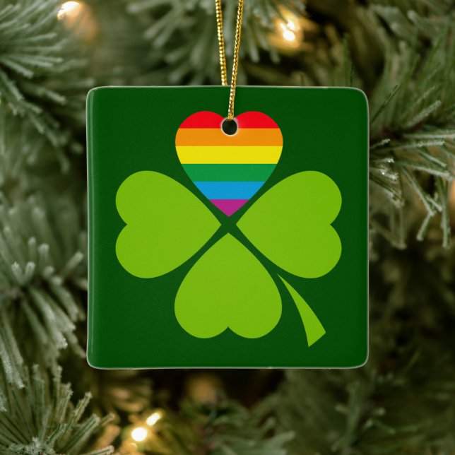 Ornamento De Cerâmica Gay Lucky Clover (Árvore)