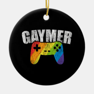 Ornamento De Cerâmica Gaymer Rainbow Flag Jogos Lésbicos Gay Bissexuais