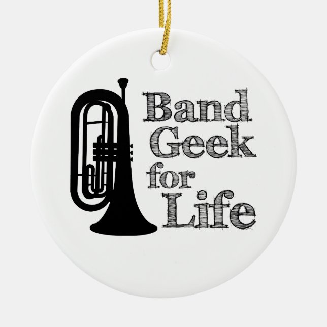 Ornamento De Cerâmica Geek de Banda de Baritone Marching (Frente)