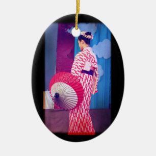 Ornamento De Cerâmica Geisha Dance
