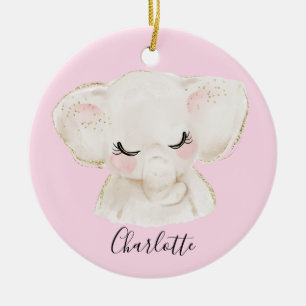 Ornamento De Cerâmica Gelado de Bebê Rosa e Gelado, Pavão-de-Pinho