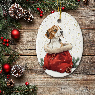 Ornamento De Cerâmica Gelado Gelado Cachorro Cachorro Dourado Saco