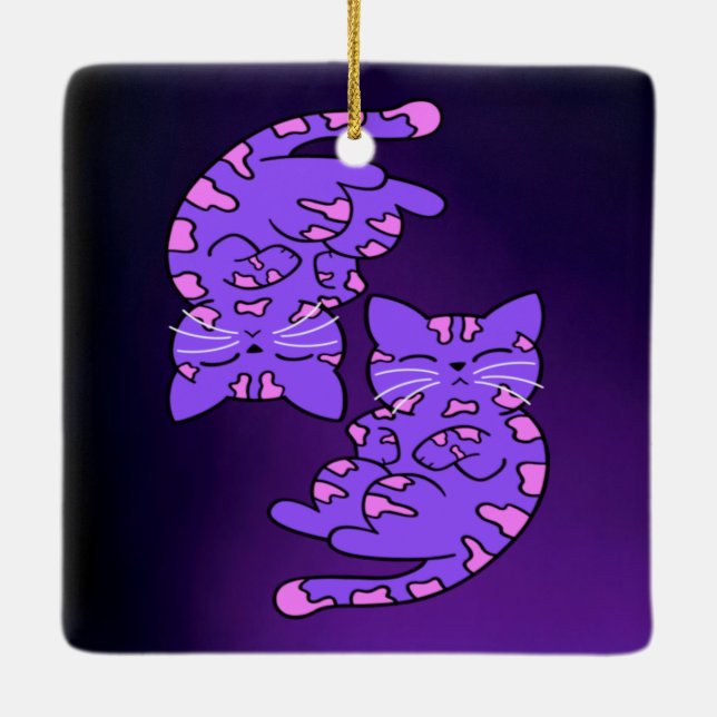 Ornamento De Cerâmica Gemini Kittens (Verso)