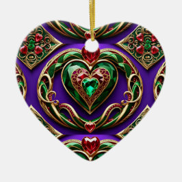 Ornamento De Cerâmica Gemstone Heart and Cobra Love Vênus