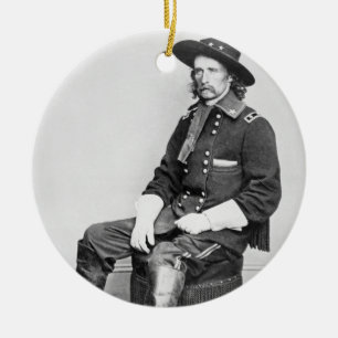 Ornamento De Cerâmica General George A. Custer (foto de b/w)