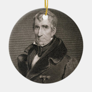 Ornamento De Cerâmica General principal William Henry Harrison, gravado