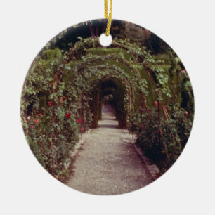 Ornamento De Cerâmica Generalife branco, o Alhambra, Granada, flo da