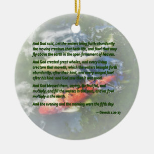 Ornamento De Cerâmica Gênesis 120-23 E Deus disse, Que as águas trouxess