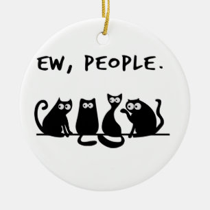 Ornamento De Cerâmica Gente nojenta gatos pretos miados engraçados