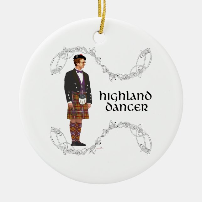 Ornamento De Cerâmica Gentleman Scottish Highland Dancer (Frente)