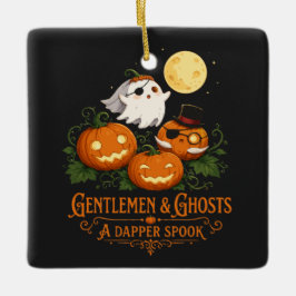 Ornamento De Cerâmica Gentlemen & Fantasmas Halloween