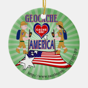 ORNAMENTO DE CERÂMICA GEOCACHE AMÉRICA GEOCACHING