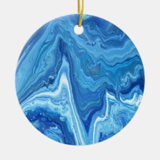 Ornamento De Cerâmica Geode azul