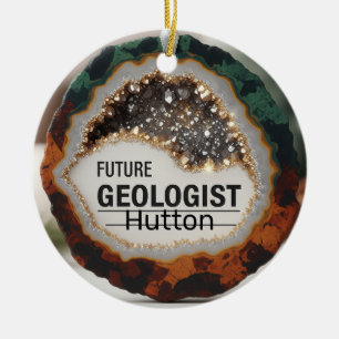 Ornamento De Cerâmica Geólogo personalizado