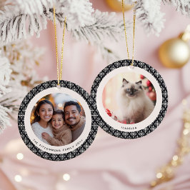 Ornamento De Cerâmica Geometric Black and White Scandinavian 2 Photos