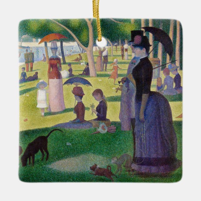 Ornamento De Cerâmica Georges Seurat - Domingo em La Grande Jatte (Frente)