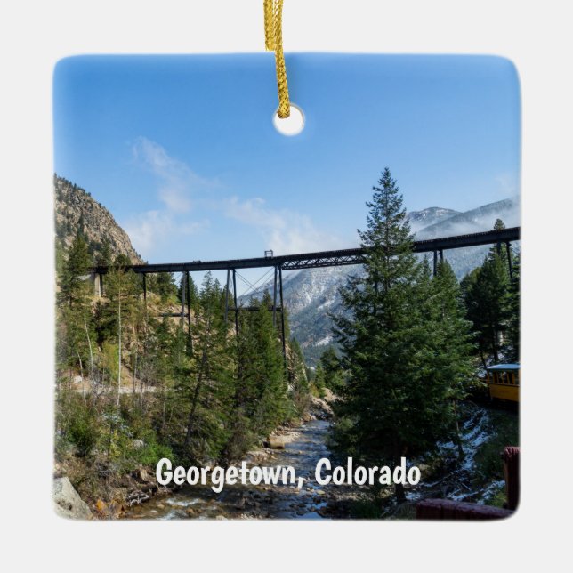 Ornamento De Cerâmica Georgetown Loop Railroad (Frente)