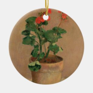 Ornamento De Cerâmica Gerânio em um pote, c.1905 (óleo em canvas)
