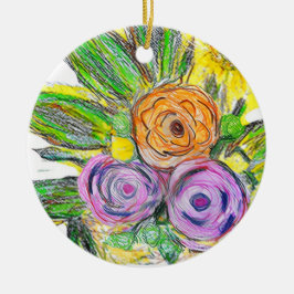 Ornamento De Cerâmica Gerberas Daisy