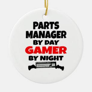 Ornamento De Cerâmica Gerenciador de Peças por Dia Gamer por Noite