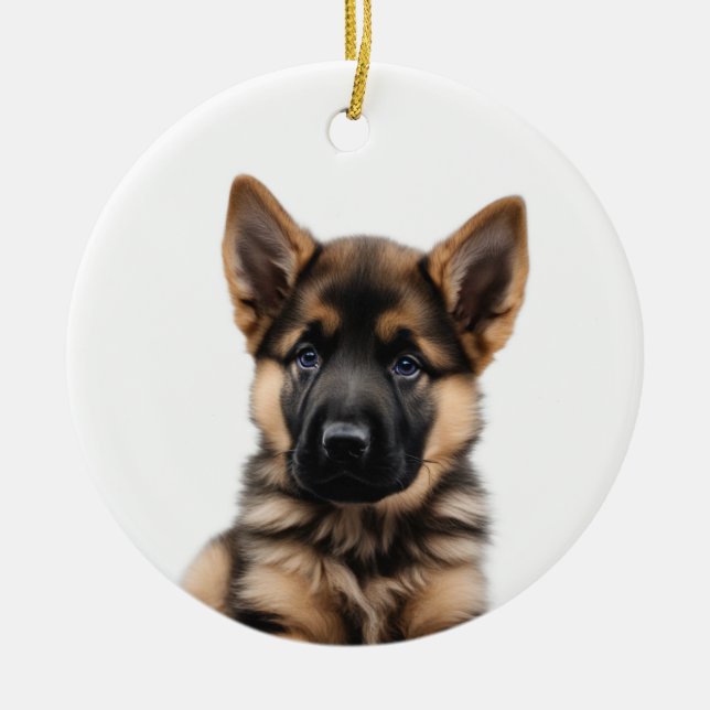 Ornamento De Cerâmica German shepherd (Frente)