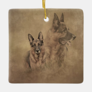Ornamento De Cerâmica German shepherd