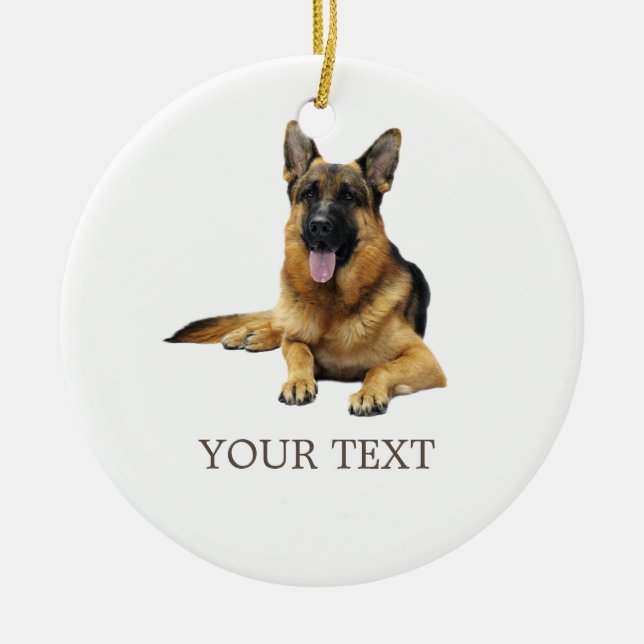 Ornamento De Cerâmica German shepherd (Frente)