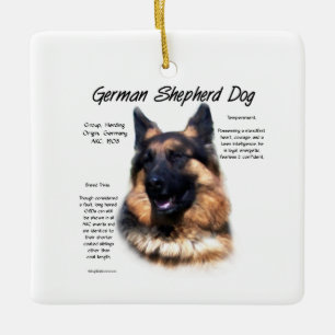 Ornamento De Cerâmica German shepherd (cabelos longos) História Design