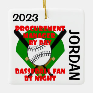 Ornamento De Cerâmica Gestor de Contratos ama o Baseball PERSONALIZADO