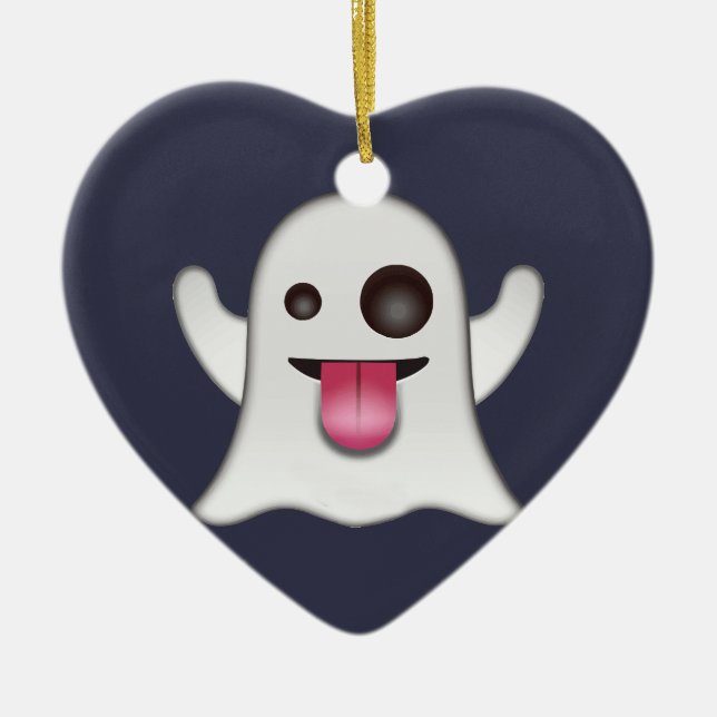 Ornamento De Cerâmica Ghost emoji (Frente)
