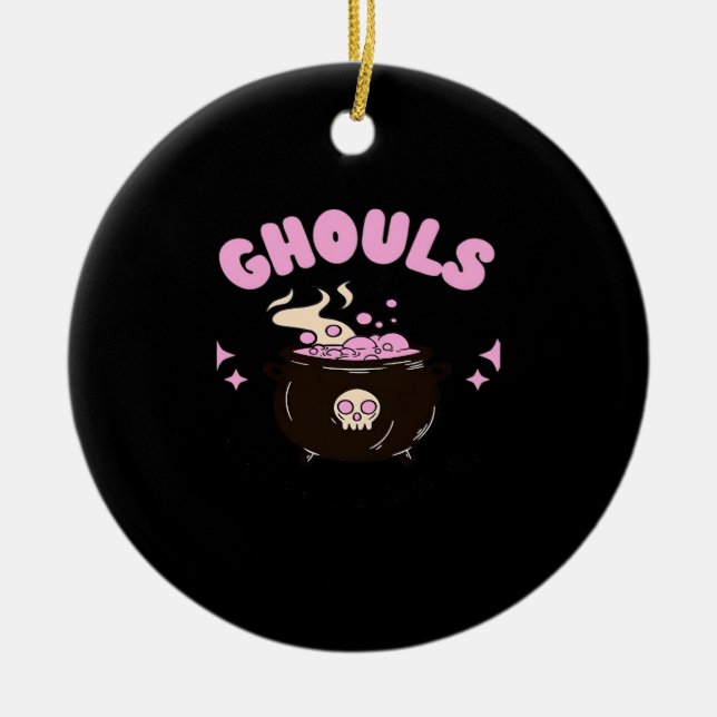 Ornamento De Cerâmica Ghouls Só Quer Divertir-Se Com Design Clássico (Frente)