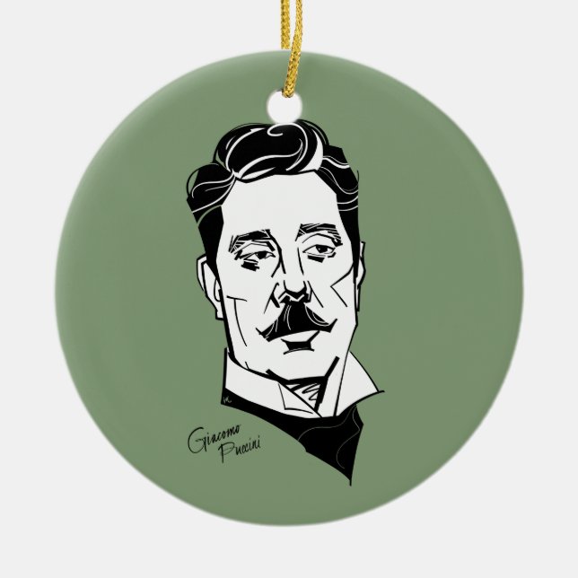 Ornamento De Cerâmica Giacomo Puccini (Frente)
