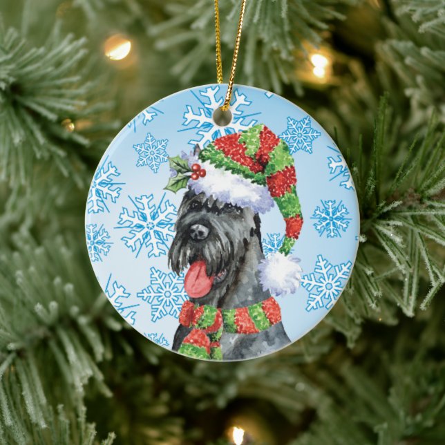Ornamento De Cerâmica Giant Schnauzer Natal (Árvore)