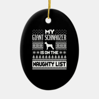 Ornamento De Cerâmica Giant Schnauzer Sobre A Lista De Cachorros Feios D
